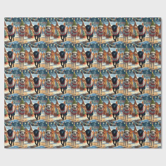 Anatolian Shepherd Dogs Christmas Snow Holiday Cadeaupapier (Vlak)