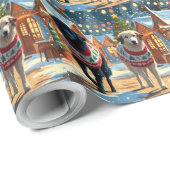 Anatolian Shepherd Dogs Christmas Snow Holiday Cadeaupapier (Rol Hoek)