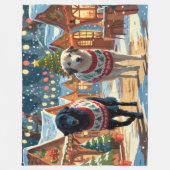 Anatolian Shepherd Dogs Christmas Snow Holiday Fleece Deken (Voorkant)