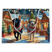 Anatolian Shepherd Dogs Christmas Snow Holiday Groot Cadeauzakje (Voorkant)