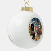 Anatolian Shepherd Dogs Christmas Snow Holiday Keramische Bal Ornament (Links)