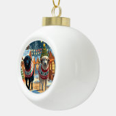 Anatolian Shepherd Dogs Christmas Snow Holiday Keramische Bal Ornament (Rechts)