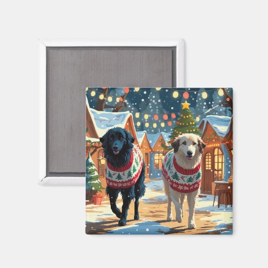 Anatolian Shepherd Dogs Christmas Snow Holiday Magneet (Voorkant / Achterkant)
