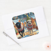 Anatolian Shepherd Dogs Christmas Snow Holiday Vierkante Sticker (Envelop)