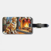 Anatolian Shepherd Fireplace with Christmas Lights Bagagelabel (Achterkant horizontaal)