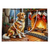 Anatolian Shepherd Fireplace with Christmas Lights Groot Cadeauzakje (Voorkant)