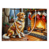 Anatolian Shepherd Fireplace with Christmas Lights Groot Cadeauzakje (Achterkant)