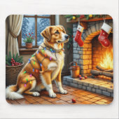 Anatolian Shepherd Fireplace with Christmas Lights Muismat (Voorkant)