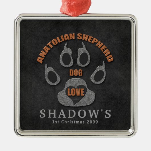 Anatolian Shepherd Hondenras kerst Metalen Ornament (Voorkant)