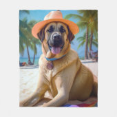 Anatolian Shepherd op Beach, hondenliefhebber zome Fleece Deken (Voorkant)