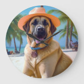 Anatolian Shepherd op Beach, hondenliefhebber zome Grote Klok (Voorkant)