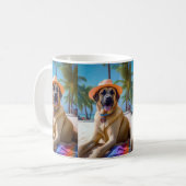 Anatolian Shepherd op Beach, hondenliefhebber zome Koffiemok (Voorkant links)
