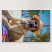 Anatolian Shepherd op Beach, hondenliefhebber zome Legpuzzel (Horizontaal)
