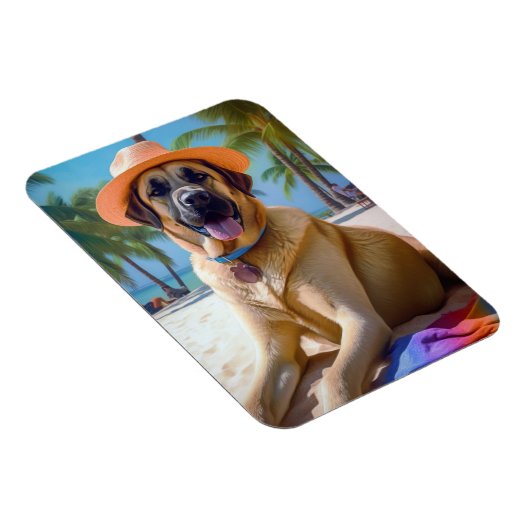 Anatolian Shepherd op Beach, hondenliefhebber zome Magneet (Rechterzijde)