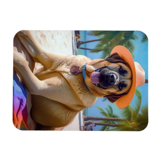 Anatolian Shepherd op Beach, hondenliefhebber zome Magneet (Horizontaal)