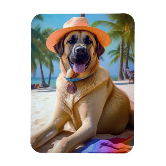 Anatolian Shepherd op Beach, hondenliefhebber zome Magneet (Verticaal)