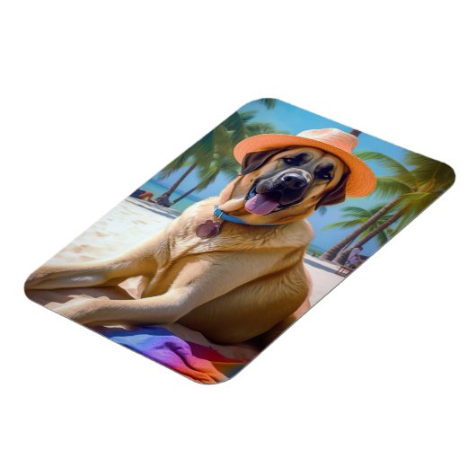 Anatolian Shepherd op Beach, hondenliefhebber zome Magneet (Linkerzijde)