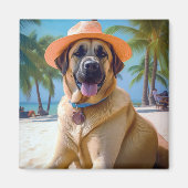 Anatolian Shepherd op Beach, hondenliefhebber zome Magneet (Voorkant)