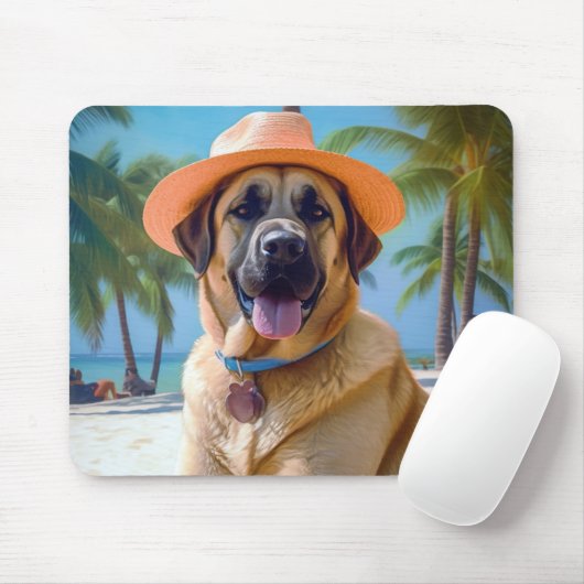 Anatolian Shepherd op Beach, hondenliefhebber zome Muismat (Met muis)