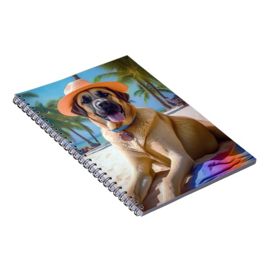 Anatolian Shepherd op Beach, hondenliefhebber zome Notitieboek (Rechterzijde)