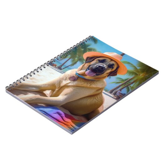 Anatolian Shepherd op Beach, hondenliefhebber zome Notitieboek (Linkerzijde)