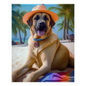 Anatolian Shepherd op Beach, hondenliefhebber zome Perfect Poster (Voorkant)
