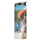 Anatolian Shepherd op Beach, hondenliefhebber zome Thermosbeker (Gedraaid links)