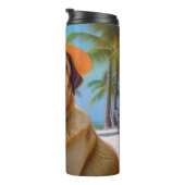 Anatolian Shepherd op Beach, hondenliefhebber zome Thermosbeker (Geroteerd rechts)