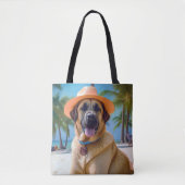 Anatolian Shepherd op Beach, hondenliefhebber zome Tote Bag (Voorkant)