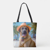 Anatolian Shepherd op Beach, hondenliefhebber zome Tote Bag (Achterkant)