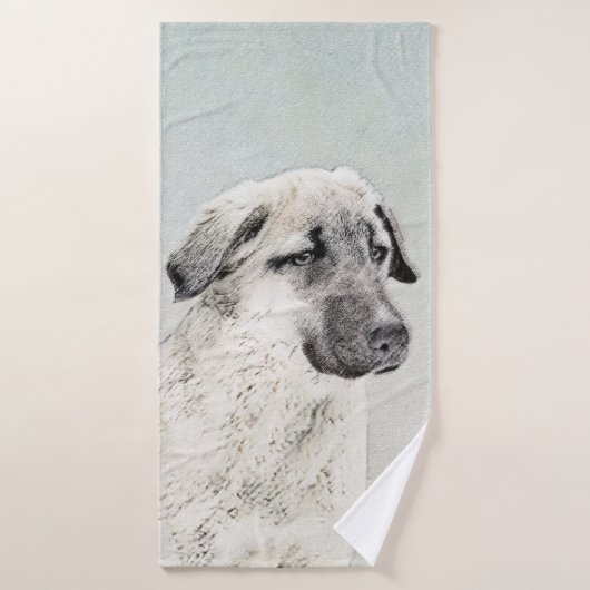 Anatolian Shepherd Painting - Oorspronkelijke hond Bad Handdoek (Badhanddoek)