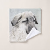 Anatolian Shepherd Painting - Oorspronkelijke hond Bad Handdoek (Wasdoekje)