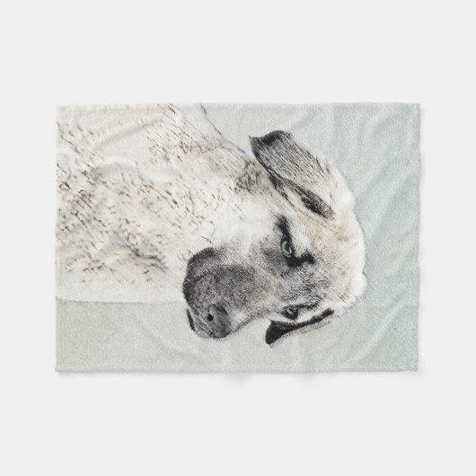 Anatolian Shepherd Painting - Oorspronkelijke hond Fleece Deken (Voorkant (Horizontaal))