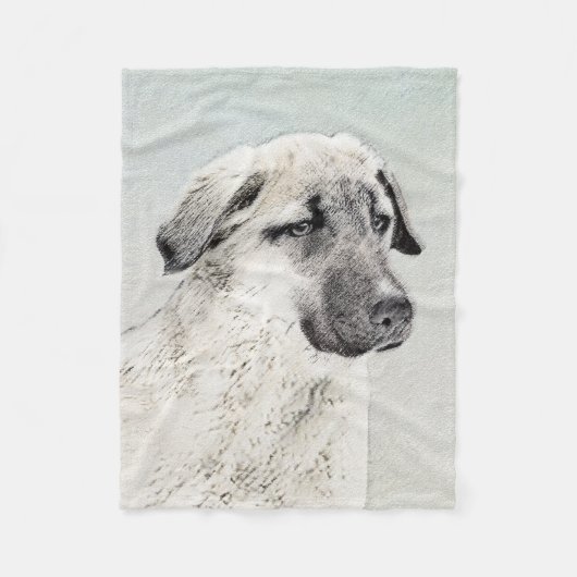 Anatolian Shepherd Painting - Oorspronkelijke hond Fleece Deken (Voorkant)
