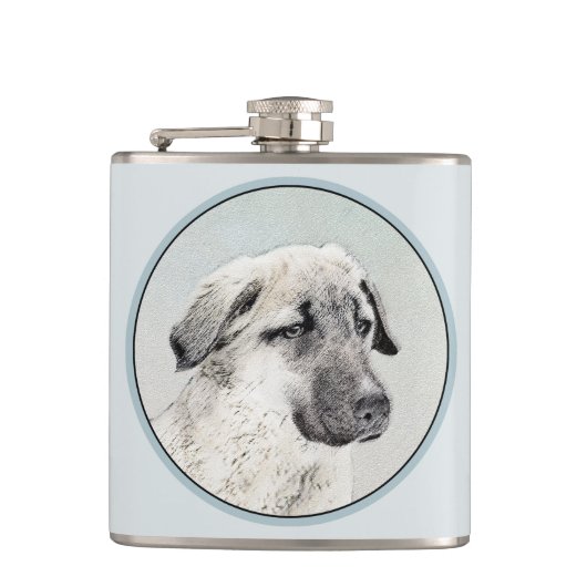 Anatolian Shepherd Painting - Oorspronkelijke hond Heupfles (Voorkant)