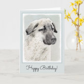 Anatolian Shepherd Painting - Oorspronkelijke hond Kaart (Gele Bloem)