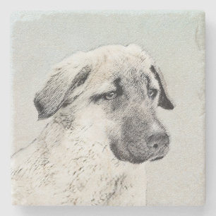Anatolian Shepherd Painting - Oorspronkelijke hond Stenen Onderzetter