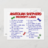 ANATOLIAN SHEPHERD Property Laws 2 Briefkaart (Voorkant / Achterkant)