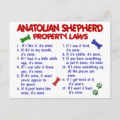 ANATOLIAN SHEPHERD Property Laws 2 Briefkaart (Voorkant)