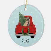 Anatolian Shepherd Red Dog kerstmis Keramisch Ornament (Links)