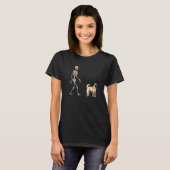 Anatolian Shepherd Skeleton Dog Walking Halloween  T-shirt (Voorkant volledig)