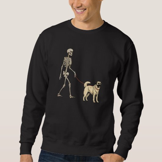 Anatolian Shepherd Skeleton Dog Walking Halloween  Trui (Voorkant)