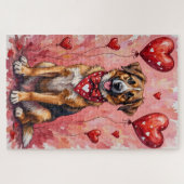 Anatolian Shepherd Valentine Dog Art with Hearts Legpuzzel (Horizontaal)