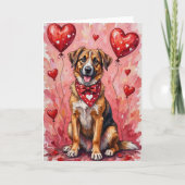 Anatolian Shepherd Valentine’s Day Dog with Hearts Kaart (Voorkant)