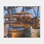 Anatolian Shepherd With Christmas Lights Holiday Fleece Deken (Voorkant (Horizontaal))