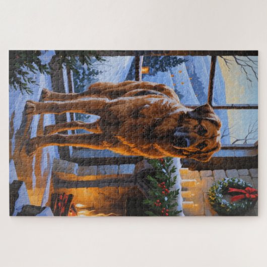 Anatolian Shepherd With Christmas Lights Holiday Legpuzzel (Horizontaal)