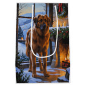 Anatolian Shepherd With Christmas Lights Holiday Medium Cadeauzakje (Achterkant)