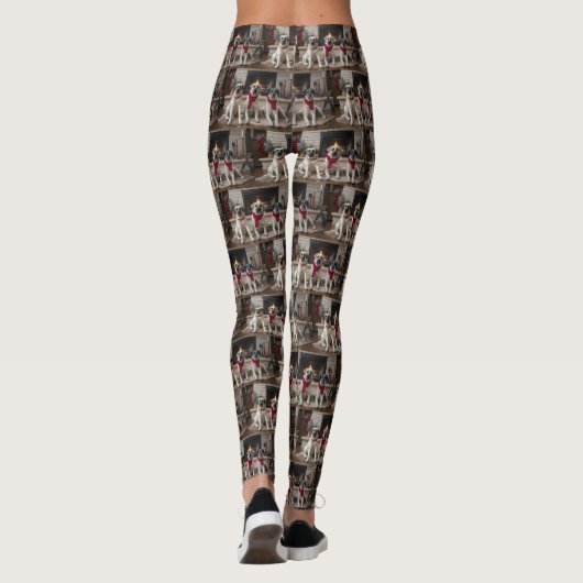Anatolië Herder bij de open haard Kerstmis Leggings (Achterkant)
