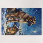 Anatolië Herder Hond Bewaakt Kerststal Legpuzzel (Horizontaal)