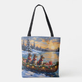 Anatolië Herder Kerstboot Vakantie Tote Bag (Achterkant)